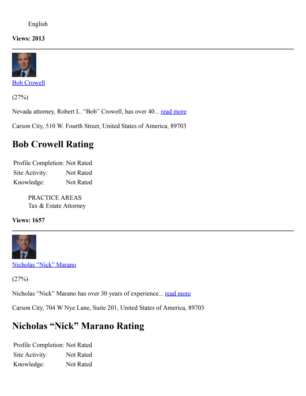 Archived Nevada EB-5 professional directory