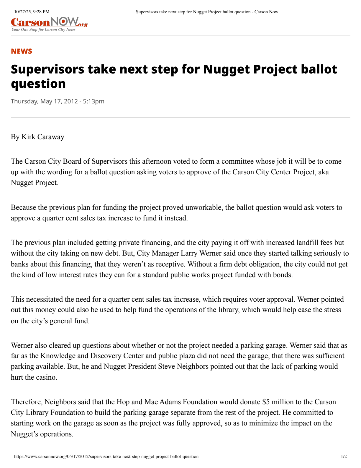 The Nugget Project and the Foundation
